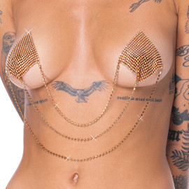 Cottelli Nipple Stickers Square 0781967 Shiny Gold