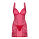 Obsessive Rougebelle Chemise & Thong Red