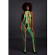 Ouch! Glow in the Dark Bodystocking with Halterneck Neon Green